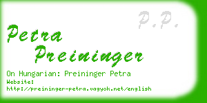 petra preininger business card